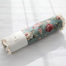 玫瑰印花方形蕎麥枕, 藍色
