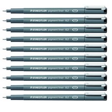 Staedtler 顏料襯裡 308 墨水筆 0.2mm, 黑色, 10入