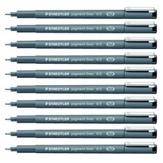 Staedtler 顏料襯裡 308 墨水筆 0.5 毫米, 黑色, 10