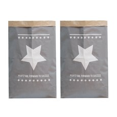 n plastic 北歐風牛皮紙收納籃, 星星, 2個