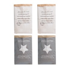 n plastic Vintage Paper Organizer 北歐紙袋 Star 2p + 刻字 2p, 混色, 1套