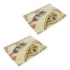 Owliving 孤單狗狗餐墊 2入, C, 42 x 32 cm, 2個