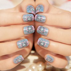 익센트릭 캣츠 네일팁 24p, 혼합색상, 1개