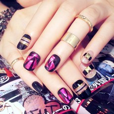 ECODY 造型美甲貼 鏡面款 24入, 混色, 1套