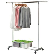 가화홈시스 이동형 스탠드행거 1단 SMH1000M, 실버 + 흰색