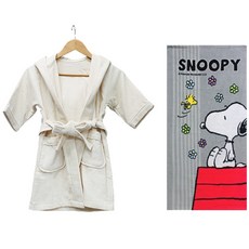 송월타월 유아용가운 베이지 S + 스누피 하우스50 유아용 목욕타올, 혼합 색상, 1세트