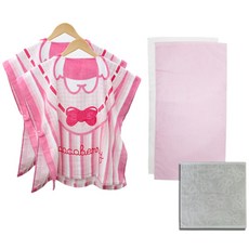 송월타월 코코베리 후드비치가운 2p + 모던 바스타올50 유아용 목욕타올 2p + 리본핸드타올, 랜덤 발송, 1세트