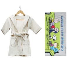 송월타월 유아용가운 베이지 S + 스누피 카우치50 유아용 목욕타올, 혼합 색상, 1세트