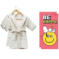 Songwol 松月 浴袍 米色 S號 2入+史努比印花浴巾 2入, 混色, 1組