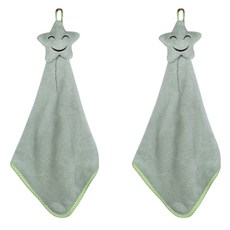 이코디 산호 벨벳 스타 주방수건, 그린, 2개입