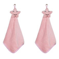 이코디 산호 벨벳 스타 주방수건, 핑크, 2개입