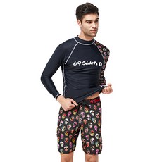 69 SLAM 扶桑花骷髏長版海灘褲