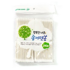 투고팩 제이씨코리아 행복한나무 종이 면봉, 240개입, 10개