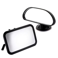 AIRBOSS 車輛前+後汽車座椅後視鏡, 黑色, 1組