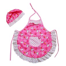 Yein Mom 女童防水小貓圍裙+廚師帽