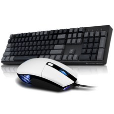 ABKO HACKER 深灰混合 PBT 鍵帽 彩虹 LED 機械式鍵盤 藍色 K3000 + 滑鼠 A660 3360 感應器, 黑，白, K3000(鍵盤)、A660(滑鼠)