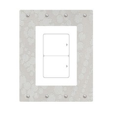 獨特開關蓋貼紙 4入 + 裝飾珠, 大馬士革灰, one size