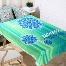 ECODY 植物印花造型桌巾, 藍色花, 60 x 60 厘米