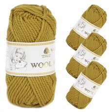 연일섬유 울 안데스 울 100% 뜨개실, 10번 머스터드, 4개