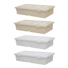 엔플라스틱 트레인 언더베드 리빙박스 아이보리 2p + 베이지 2p, 혼합 색상, 1세트