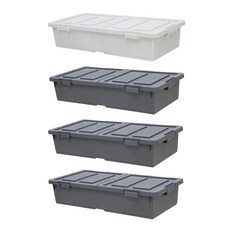 엔플라스틱 트레인 언더베드 리빙박스 다크그레이 3p + 아이보리, 혼합 색상, 1세트