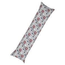 Ein Haus 時尚印花長條抱枕套, 紅色