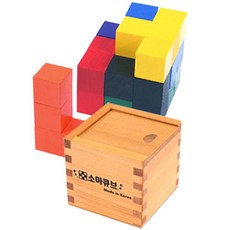 고나토이즈 우드랜드 칼라 소마큐브 + 원목케이스, 혼합 색상, 1개