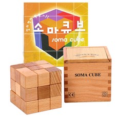 고나토이즈 소마큐브원목 + 소책자, 혼합 색상, 1개