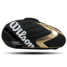 Wilson Pro Tour 6PK琺瑯羽球 2層包 WRZ603606, 黑色+金色