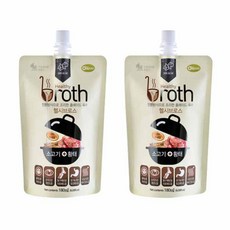 헬시브로스 반려동물 홈메이드 육수 영양제, 소고기 + 황태 혼합맛, 180ml, 2개
