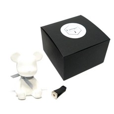 Latique J熊熊石膏芳香劑 白色+補充精油+夾子, 白茉莉薄荷