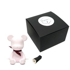 Latique J熊熊石膏芳香劑 粉色+補充精油+夾子, 白色麝香