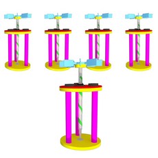 향앤미과학 STEAM 사이언스 공중부양 회전 자석팽이 실험세트 프로펠러형, 5개입