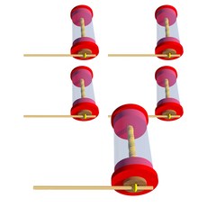 향앤미과학 STEAM 사이언스 투명 고무 동력 수레 실험세트, 5개입