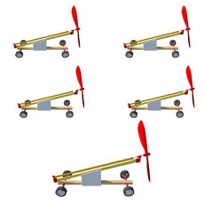 향앤미과학 STEAM 사이언스 나무 고무 동력 풍력 자동차 실험세트, 5개입