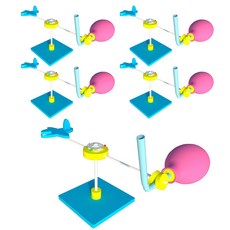 향앤미과학 STEAM 사이언스 풍선 회전 비행기 실험세트 LED형, 5개입