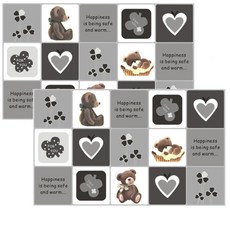 마켓감성 베어 큐트 오염방지 주방시트지 그레이, 2개입