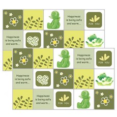 마켓감성 베어 큐트 오염방지 주방시트지 그린, 2개입