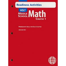 Holt Middle School Math Readiness Activities Course 1 Paperback, Holt McDougal