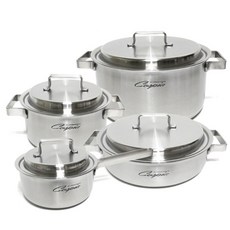Kitchen-Art IH感應鍋具 4件組, 單柄鍋16cm+雙柄鍋18cm+24cm+火鍋24cm, 1組