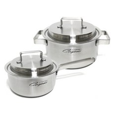 Kitchen-Art Coopia 電磁爐適用5層不銹鋼鍋具組, 2入, 單柄鍋16cm+雙耳鍋18cm