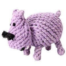 BUYSELL 動物造型寵物繩結玩具, 河馬（顏色隨機）, 1個