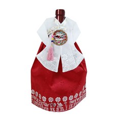 happytool 傳統韓服酒瓶套, 白色上衣, 1個