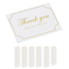 Donna&deco 金色感謝貼紙, 白色, 60個