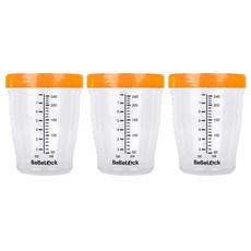 Bebelock Tritan副食品刻度密封罐, 橘色, 240ml, 3個