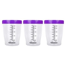 Bebelock Tritan副食品刻度密封罐, 紫色, 240ml, 3個