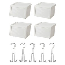 하우스레시피 슬라이딩 리빙박스 M 4p + 벨트걸이 5p, 화이트, 크롬, 1세트