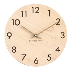다니우드 자작나무 심플 벽시계, 혼합 색상