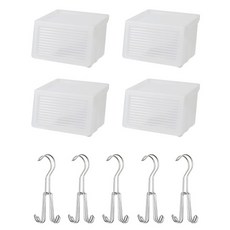 하우스레시피 슬라이딩 리빙박스 M 4p + 벨트걸이 5p, 클리어, 크롬, 1세트