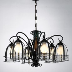 그랜드 6등 팬던트 조명, 블랙